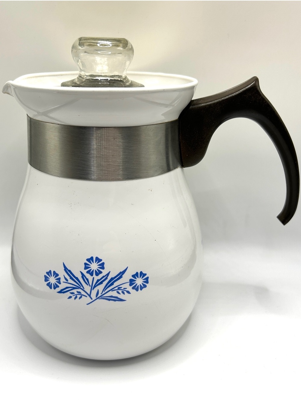 vintage corning ware P-166 900ml 6 Cups Stovetop Percolator Canada Blue Floral